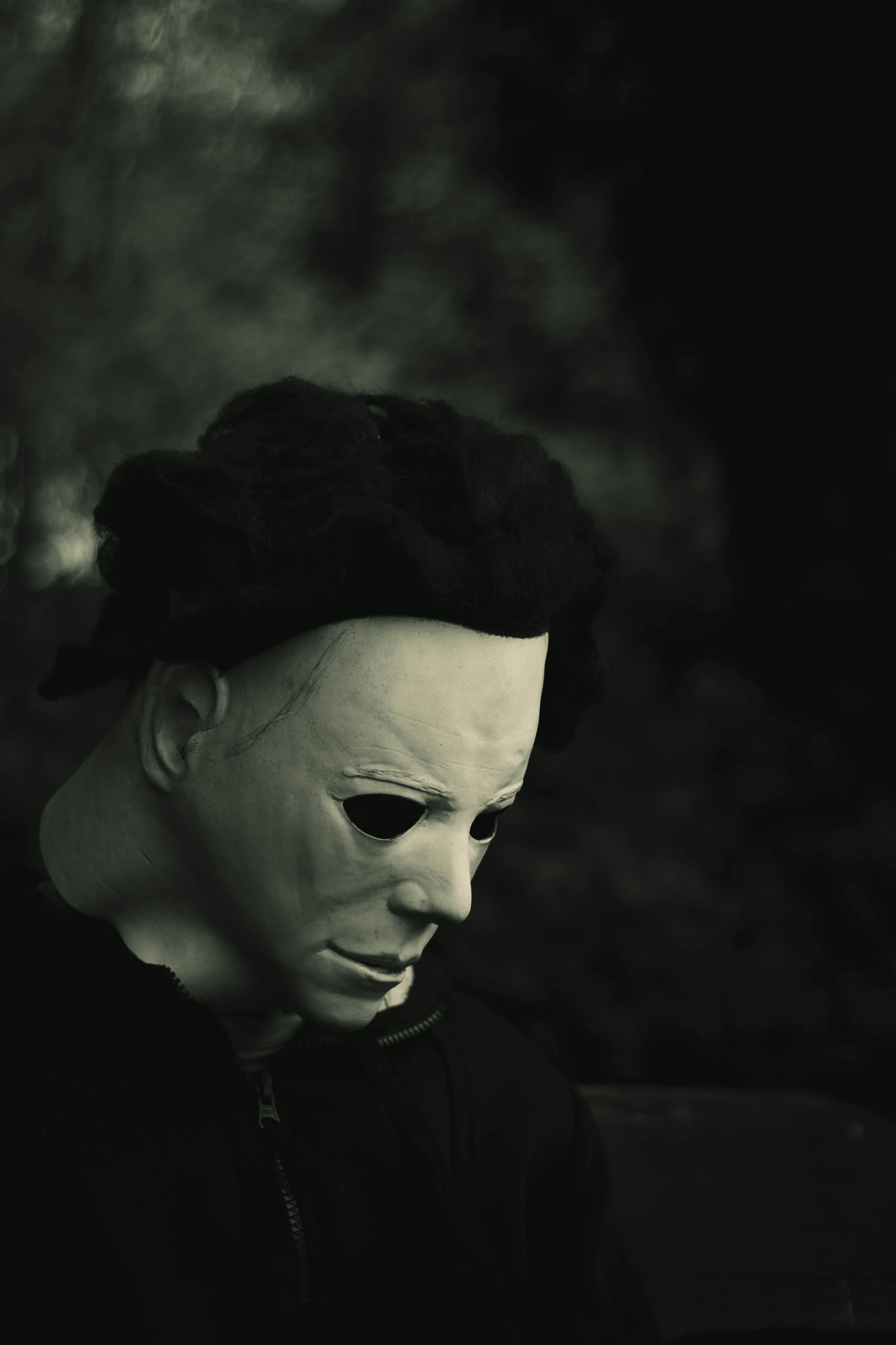 Michael Myers looking down and forward